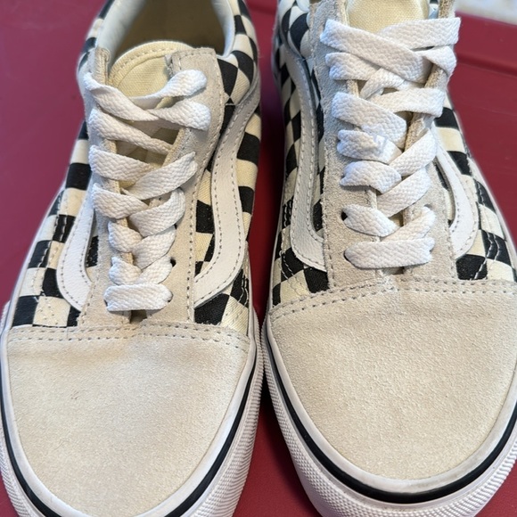 Vans old school, black and white checkered, suede toe heel men’s 3.5 women’s 5 - Picture 5 of 12